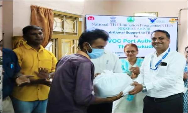 VOC Port Trust Authority, Thoothukudi distributed food baskets to TB patients, Tamilnadu